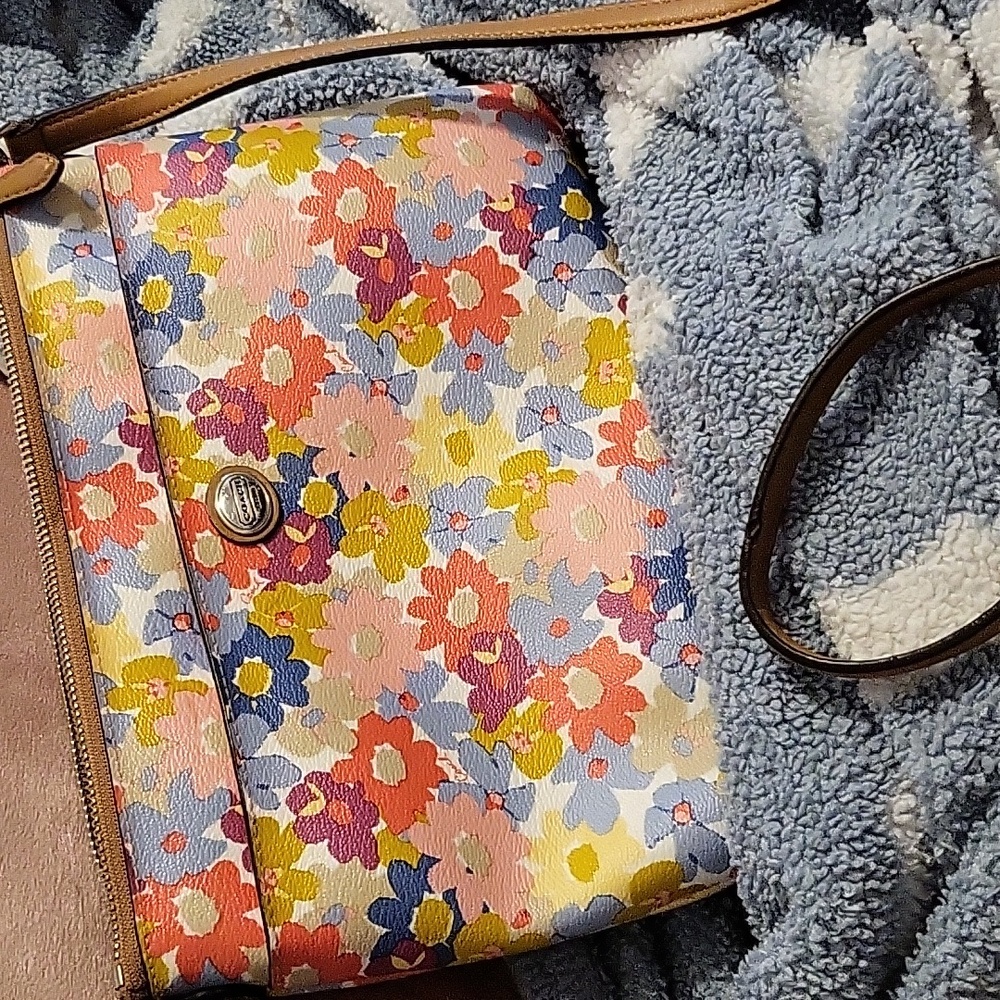 COACH Medium Bag with flowers, used